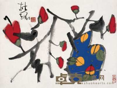 张桂铭 花卉 轴 48×62cm